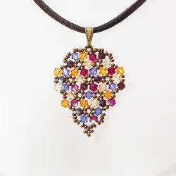 Pendant 40cm - Malvina Grapes-Chocolate Suedine - Pendant 40cm - Laiton bronze
